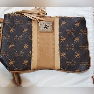 Beverly Hills Polo Club Black and Brown Wristlet